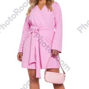 Boohoo Pink Wrap Dress